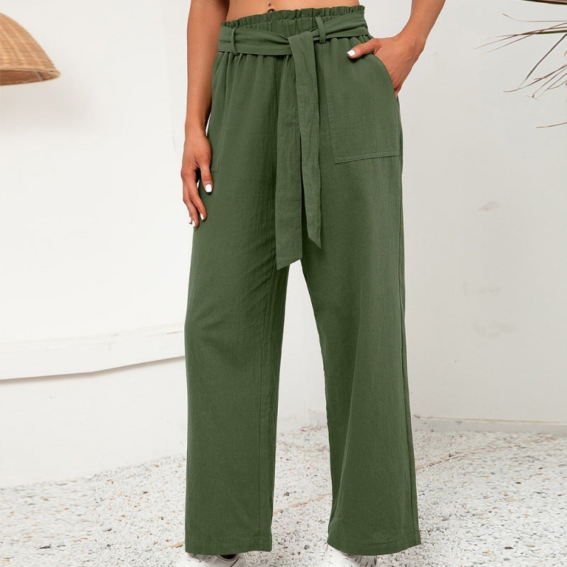 Mila – Pantalon ample taille haute au style urbain