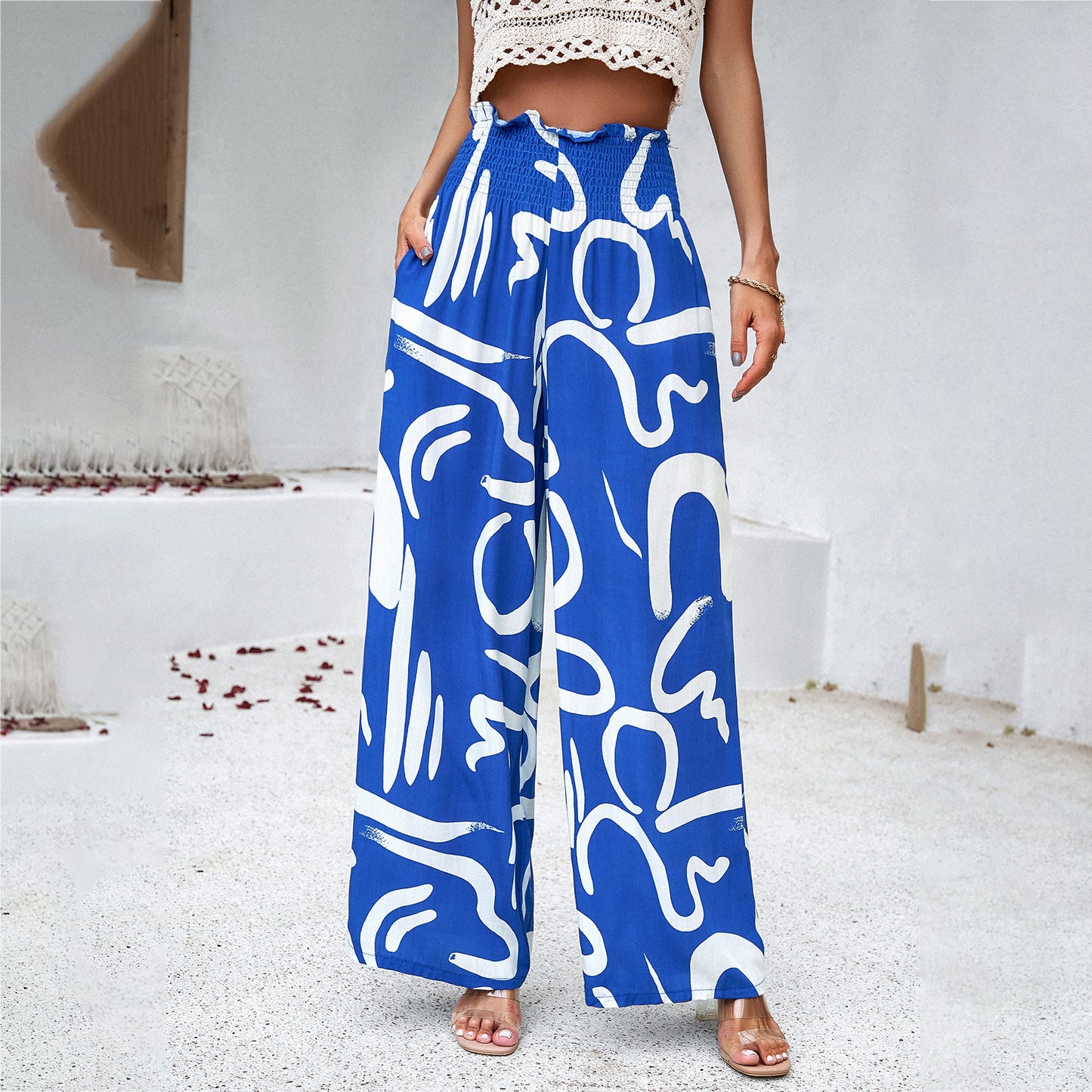 Pantalon Ample Imprimé Élégant