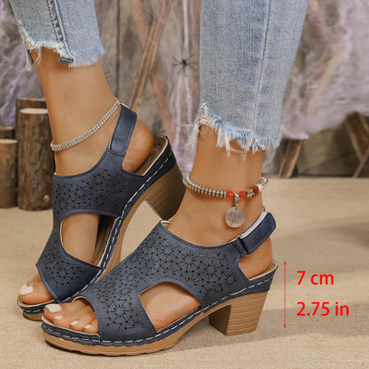 Sandales à Talons Hauts et Semelle Épaisse