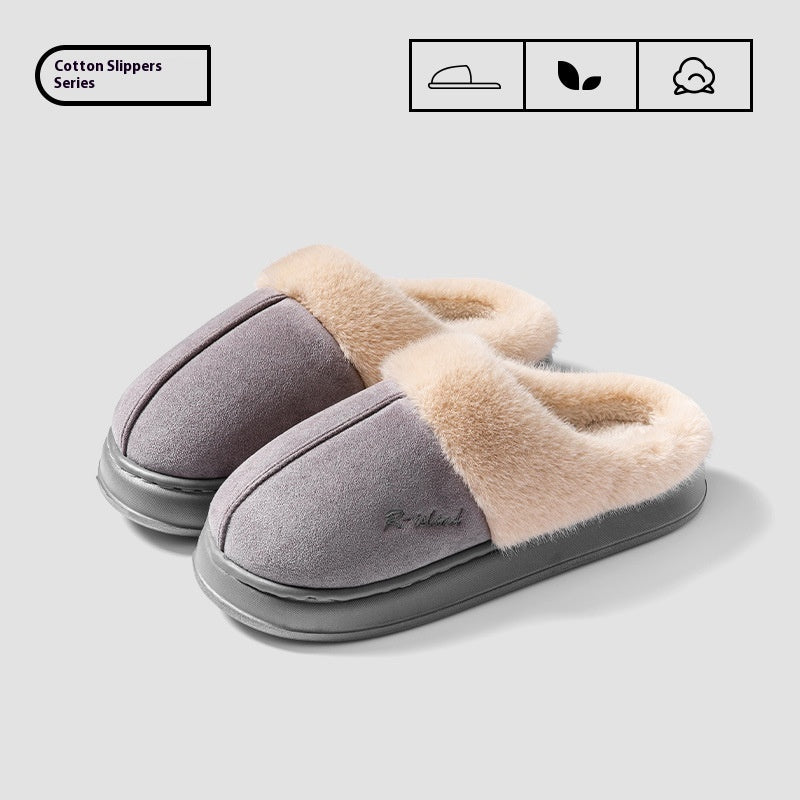 Mules Douillettes Unisexes en Coton Fluffy Antidérapantes