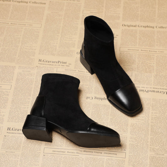 Bottines à Talon Large & Élégant