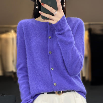 Cardigan en Mérinos 100% – Douceur et Élégance Printemps/Automne
