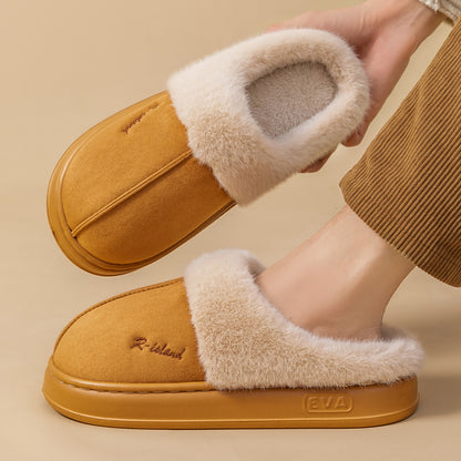 Mules Douillettes Unisexes en Coton Fluffy Antidérapantes
