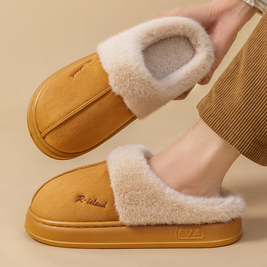 Mules Douillettes Unisexes en Coton Fluffy Antidérapantes