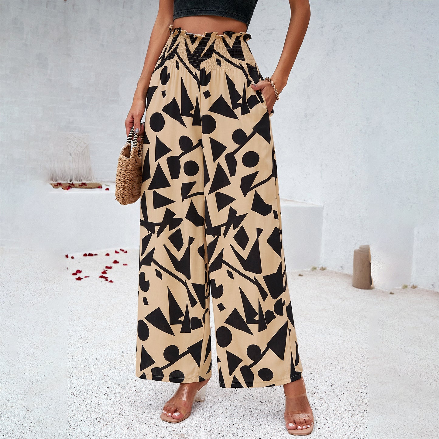 Pantalon Ample Imprimé Élégant