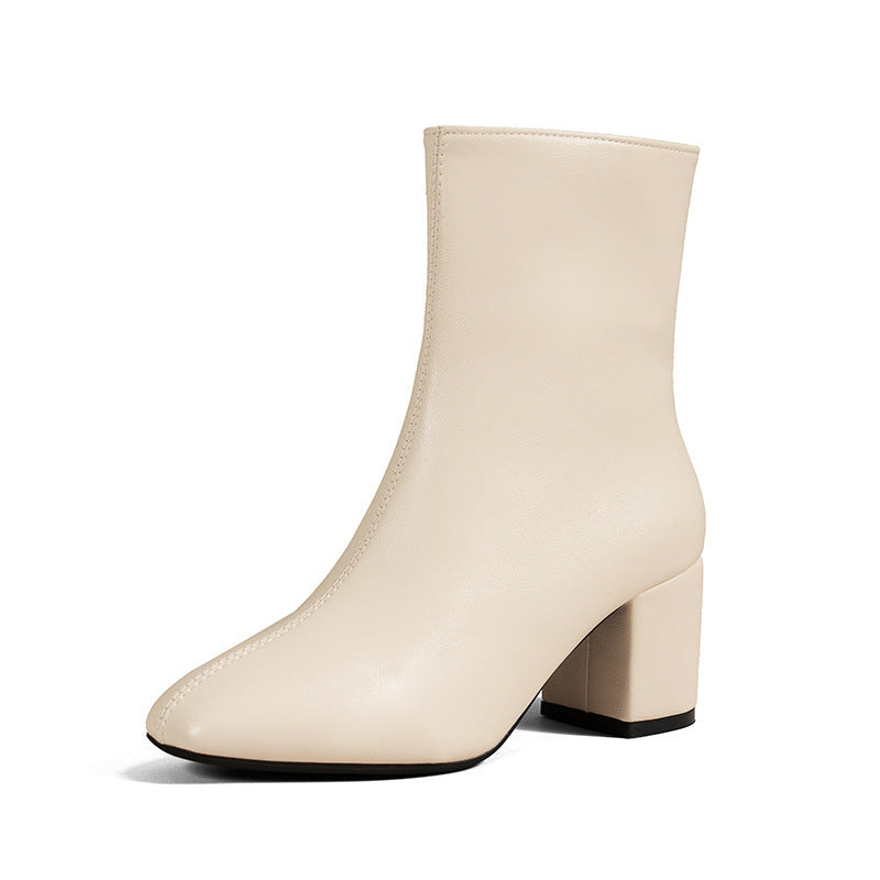 Bottes Élégantes à Bout Pointu et Talon Épais