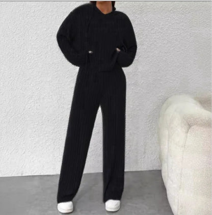 Best Ensemble Tricoté Casual Printemps-automne – Sweat à Capuche et Pantalon