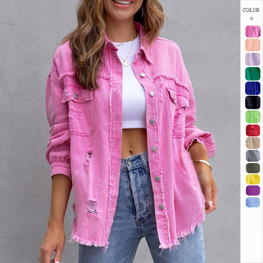 Chemise-Veste Déchirée Tendance