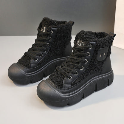 Bottes Montantes à Lacets en Cachemire