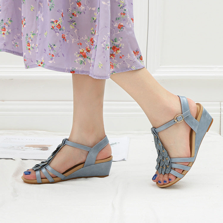 Sandales Wedge Boho pour Femme