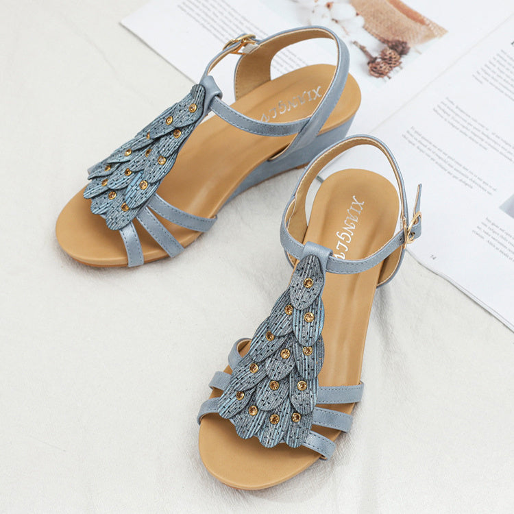 Sandales Wedge Boho pour Femme