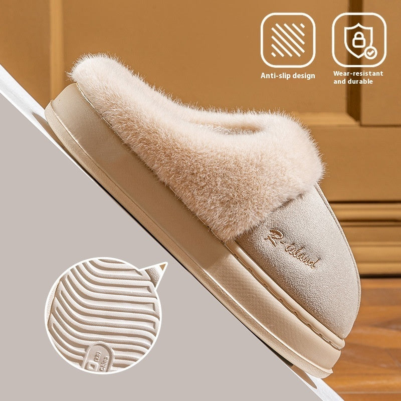 Mules Douillettes Unisexes en Coton Fluffy Antidérapantes