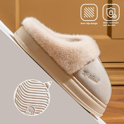 Mules Douillettes Unisexes en Coton Fluffy Antidérapantes