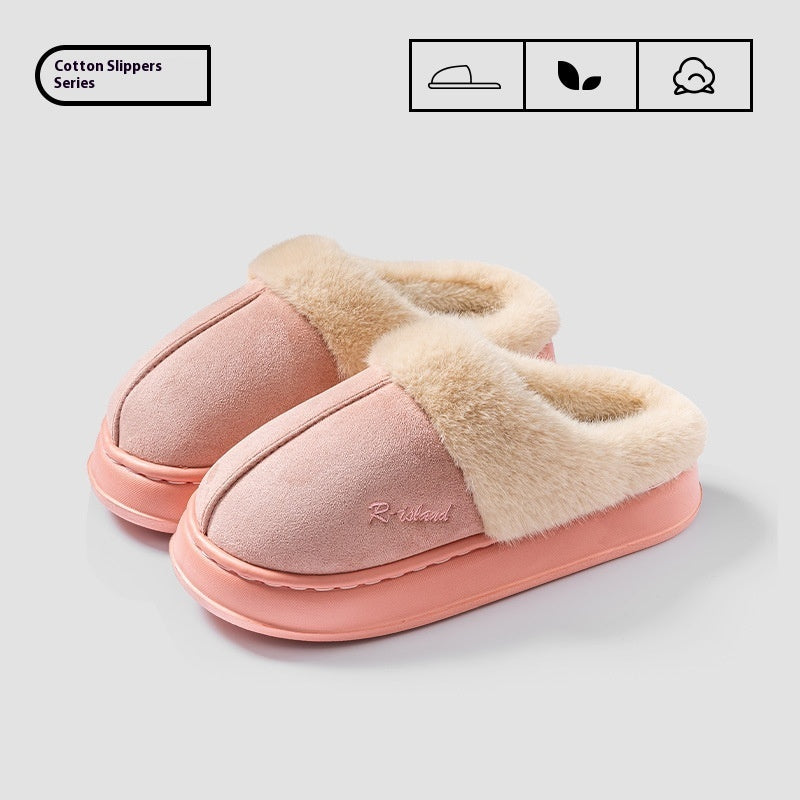Mules Douillettes Unisexes en Coton Fluffy Antidérapantes