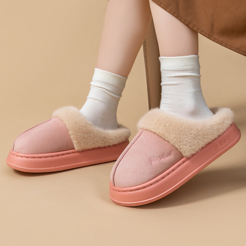 Mules Douillettes Unisexes en Coton Fluffy Antidérapantes