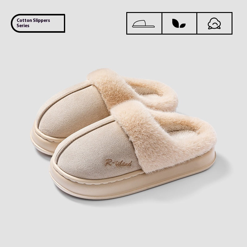 Mules Douillettes Unisexes en Coton Fluffy Antidérapantes