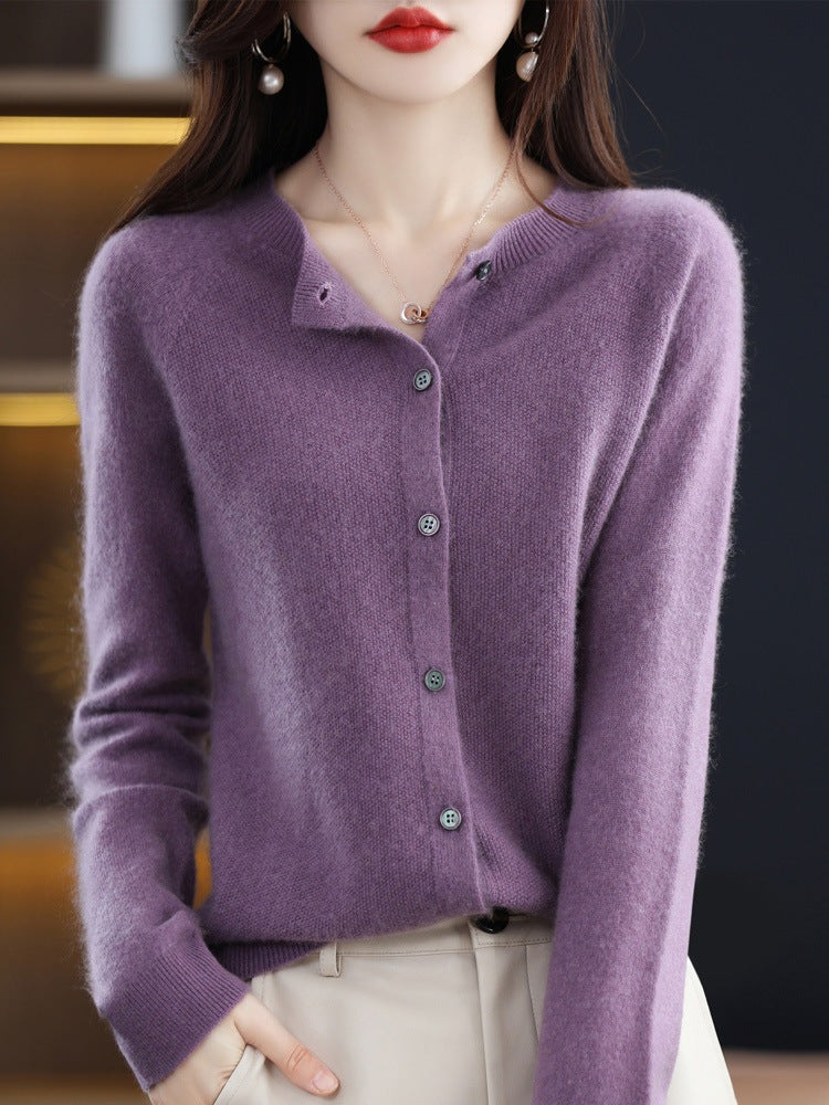 Cardigan en Mérinos 100% – Douceur et Élégance Printemps/Automne