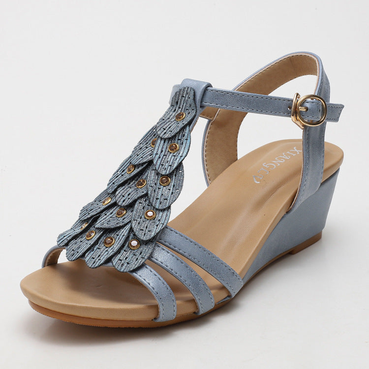 Sandales Wedge Boho pour Femme